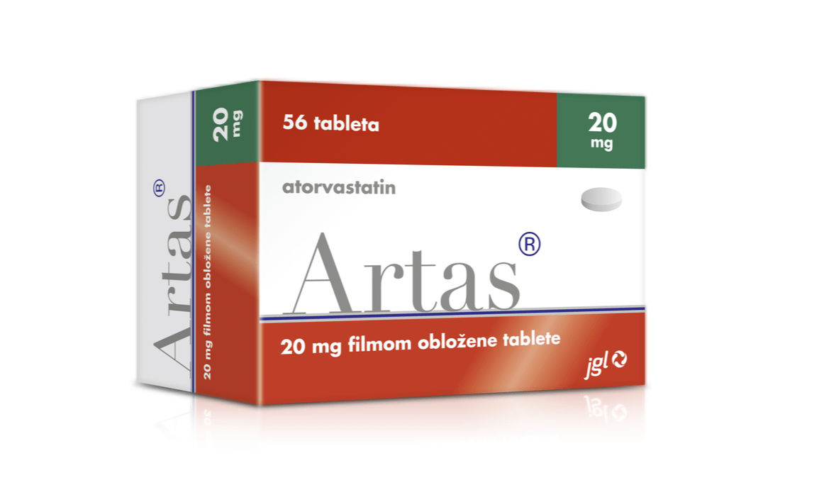 Artas 20 mg filmom obložene tablete, 56 tableta