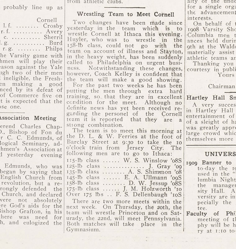 Columbia University vs. Cornell University