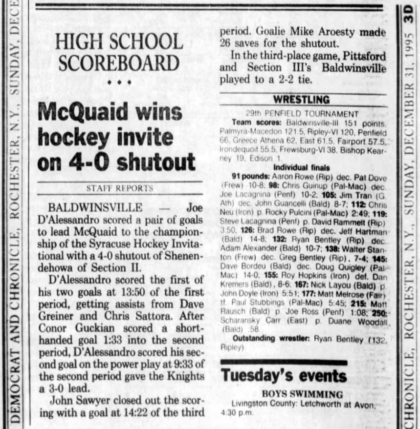 29th Annual Penfield Holiday Wrestling Tournament