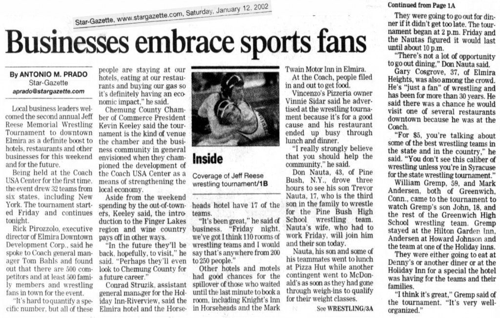 2nd Annual Jeff Reese Memorial Wrestling Tournament