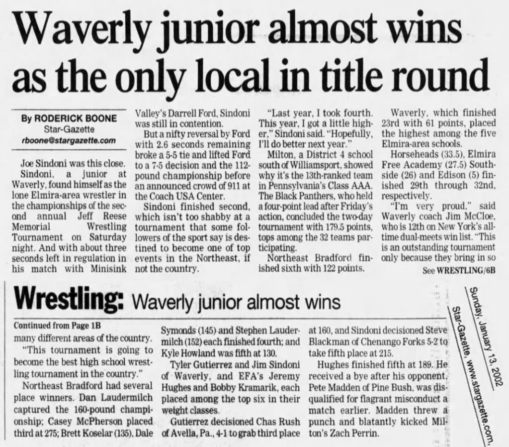 2nd Annual Jeff Reese Memorial Wrestling Tournament