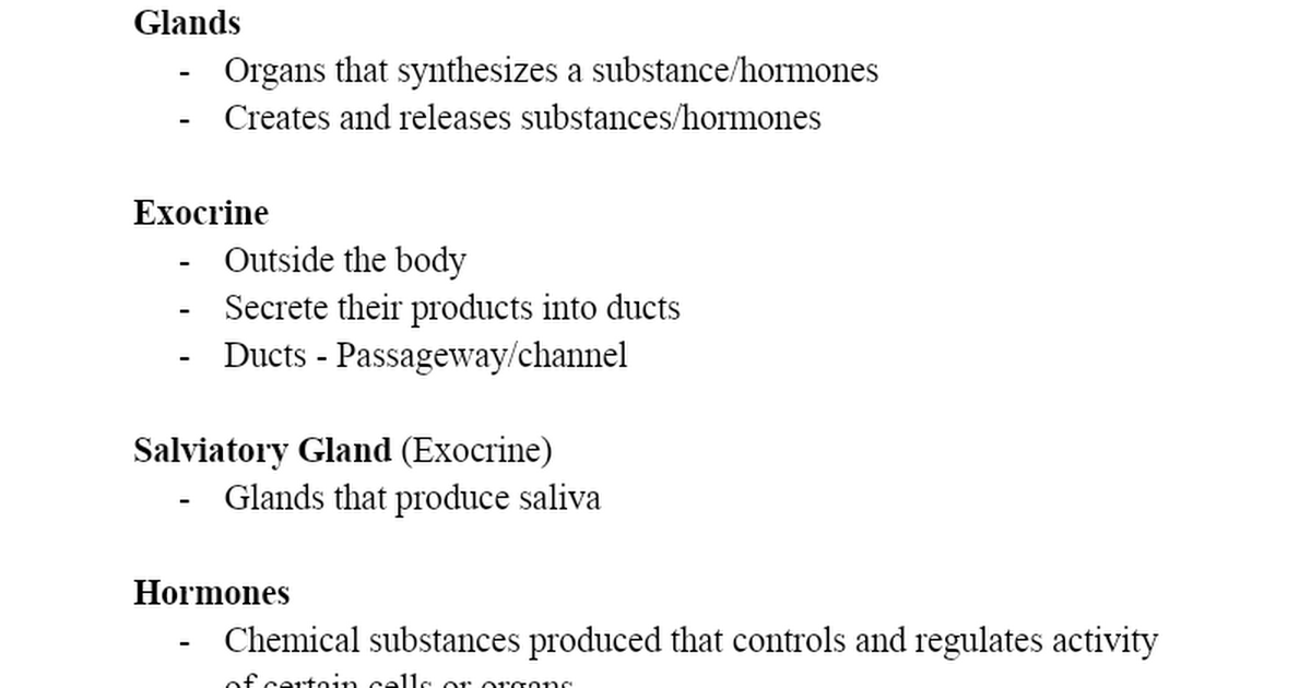 END TERM 1 Endocrine System Quizalize