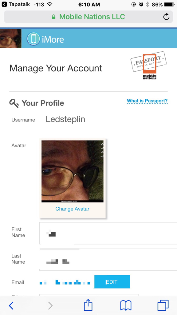 How to change Avatar on imore iPhone, iPad, iPod Forums at