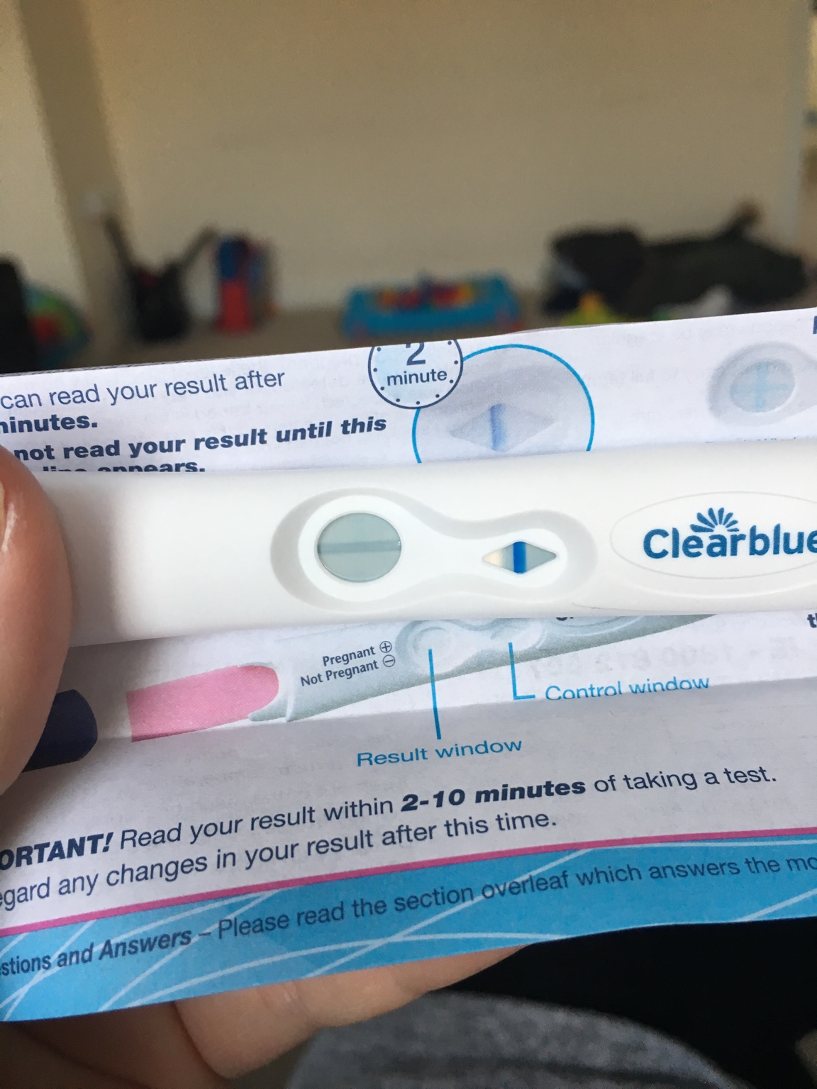 Pregnancy Test Result Window Blue pregnancy test
