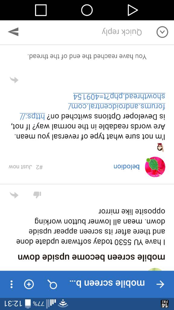 mobile screen upside down Android Forums at