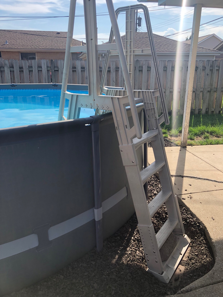 Need advice...how to secure ladder on intex Trouble Free Pool