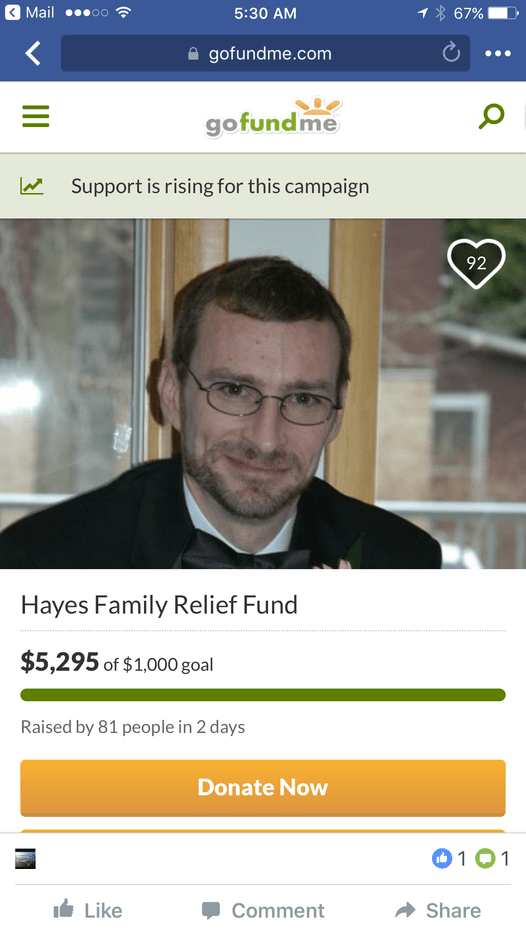 A GoFundMe Campaign is Accepting Donations for Family of Brian Hayes