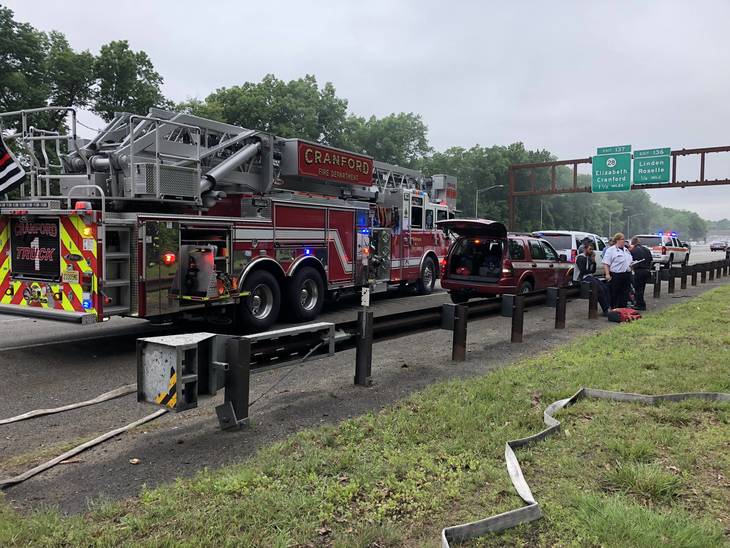One Car Off Road on Garden State Parkway Thursday Morning in Clark