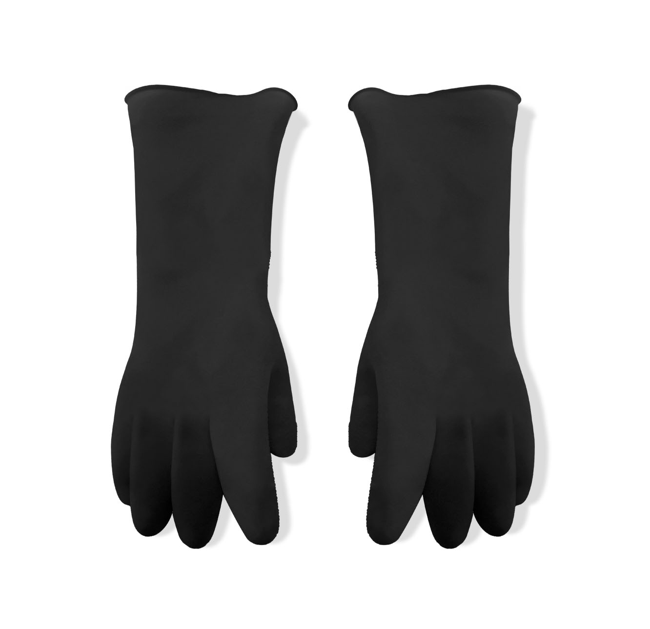Durable Black Rubber Gloves Resistant Chemicals Products and Acids Base