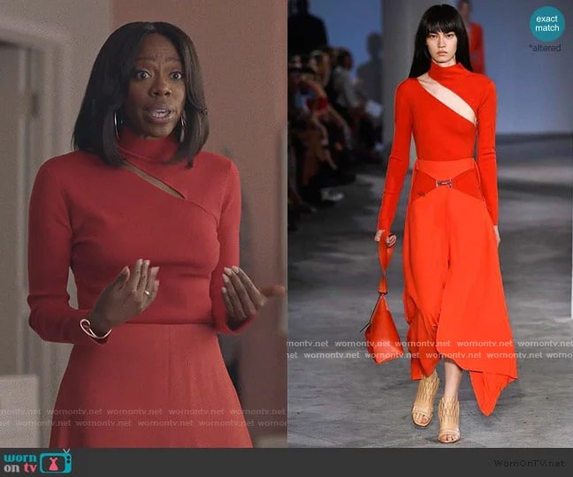 WornOnTV Molly’s red cutout top on Insecure Yvonne Orji Clothes