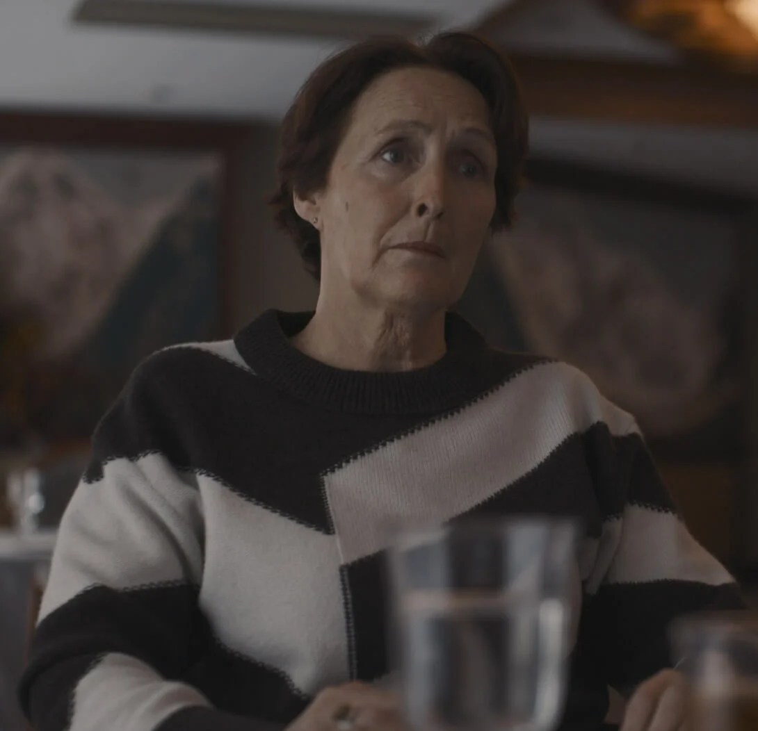 WornOnTV Carolyn Marten’s stripe cashmere sweater on Killing Eve