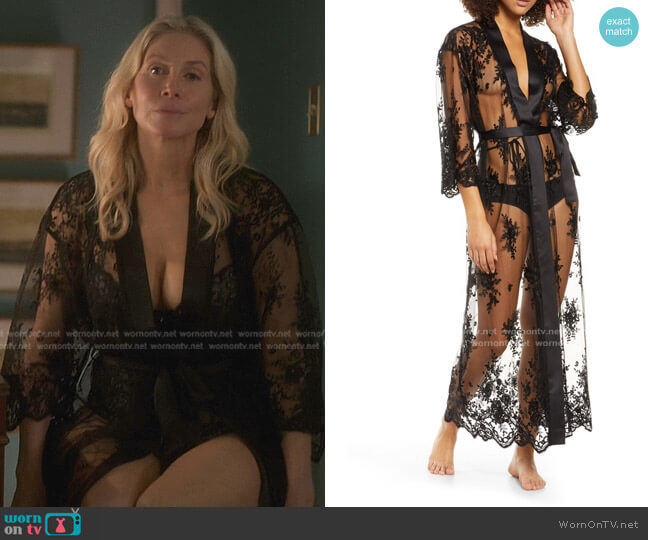 WornOnTV Margot’s black lace robe on First Kill Elizabeth Mitchell Clothes and Wardrobe from TV