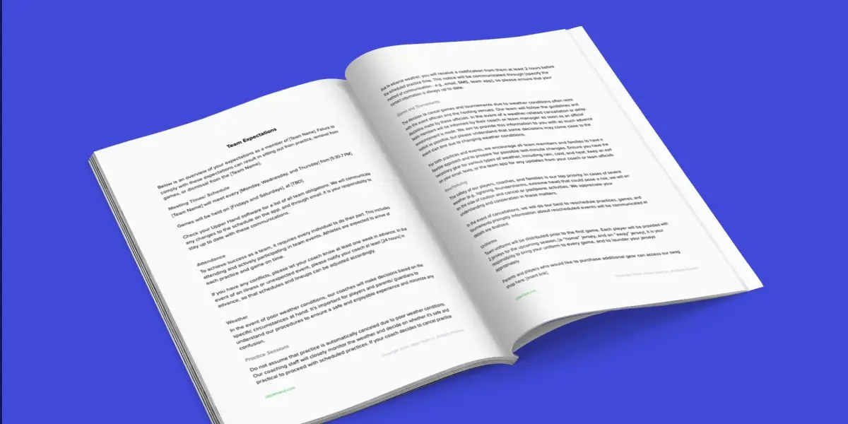 Sports Team Handbook Guide