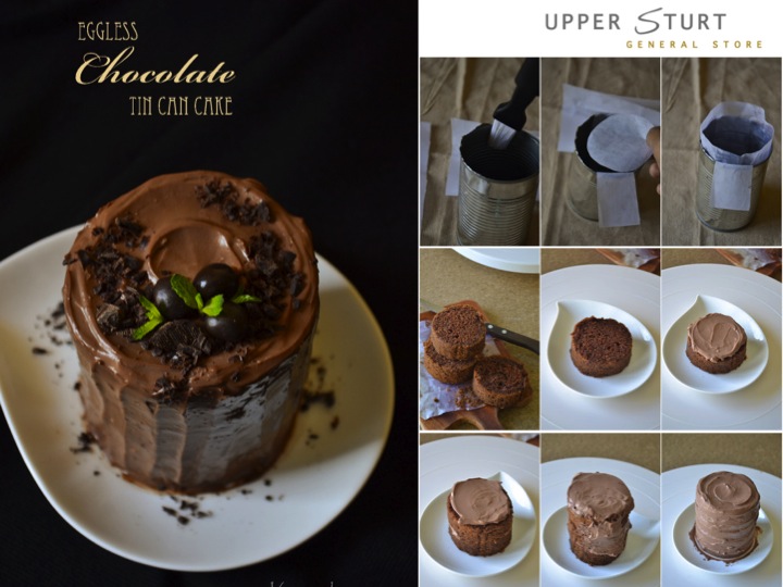 CHOCOLATE MINI CAKE TIN CAN CAKE EGGLESS CHOCOLATE CAKE upper sturt general store