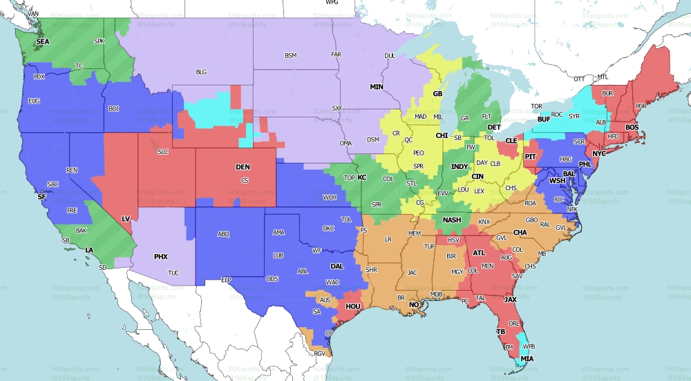 Cbs Regional Nfl Coverage Map Nfl Week 2 Coverage Maps: The Fox And Cbs Games Playing In Each Market