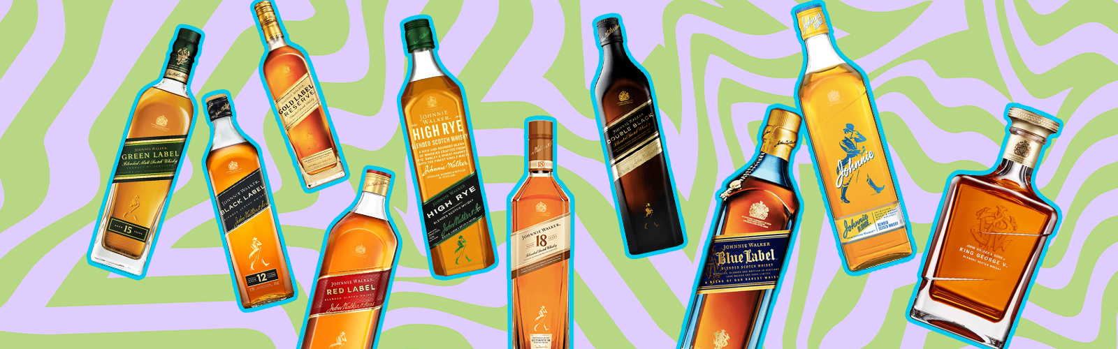 The Full Core Line Of Johnnie Walker Scotch Whisky Bottles, Ranked