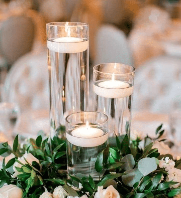Hurricane Glass Cylinder Vases Upscale Tablecloth Rental