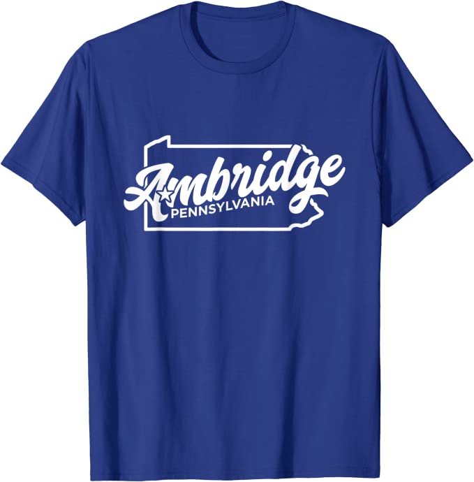 Ambridge Pennsylvania, State Map TShirt UPSCALExDESIGNS