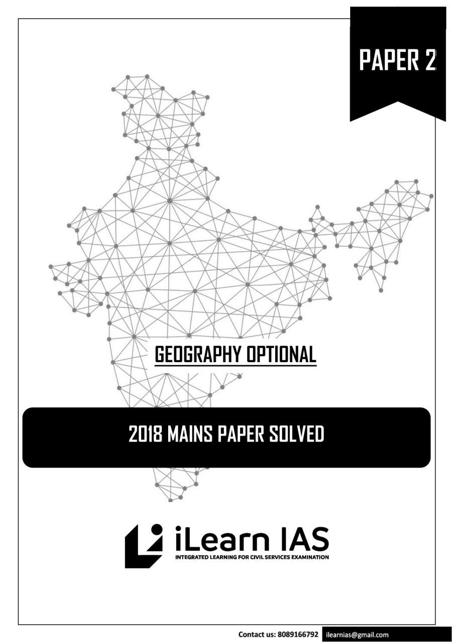 Geography Optional Solved Paper 2 2018 PDF UPSC PDF