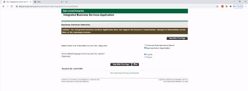 Register Your Business Online Business Registration Center Ontario