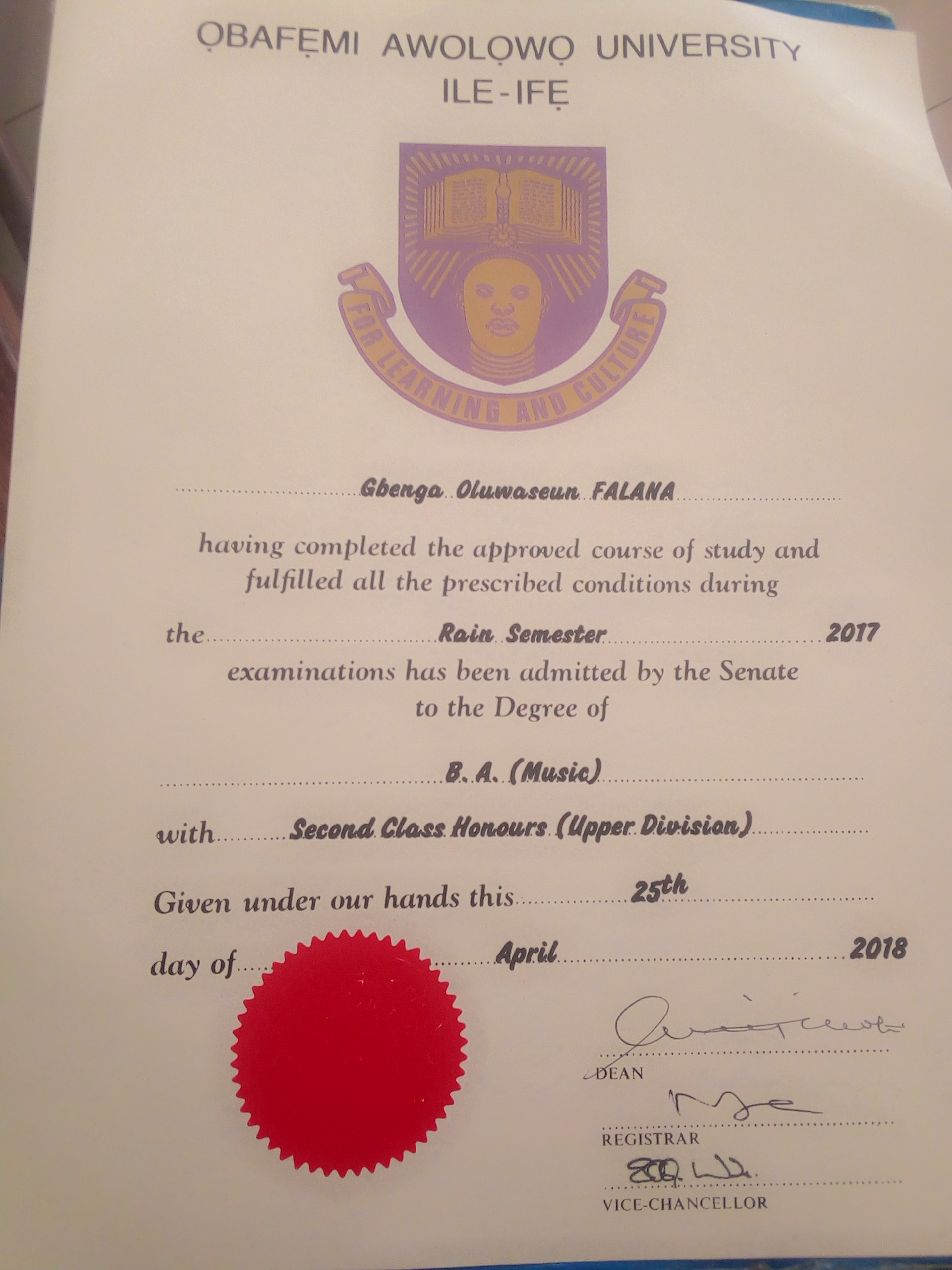 Tutor Gbenga Falana id11010 Music, Music theory, Music history