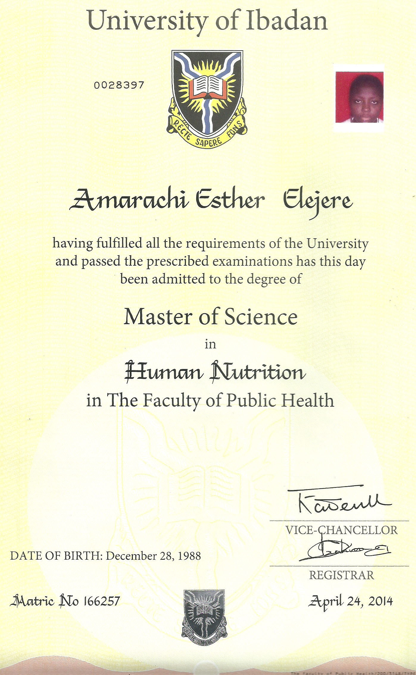 Tutor Amarachi E. id11455 Sciences UpSkillsTutor