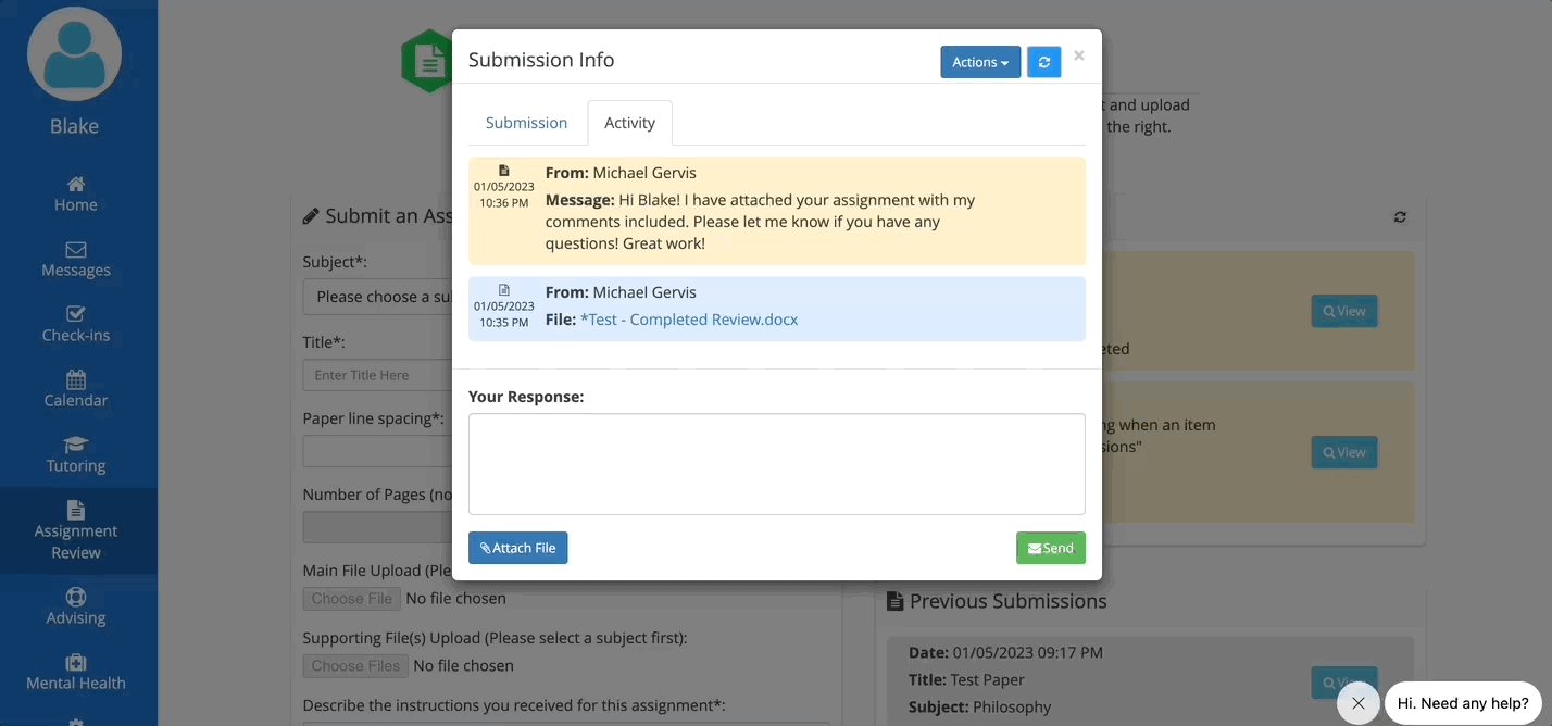 How do I know when my assignment review has been completed? Upswing