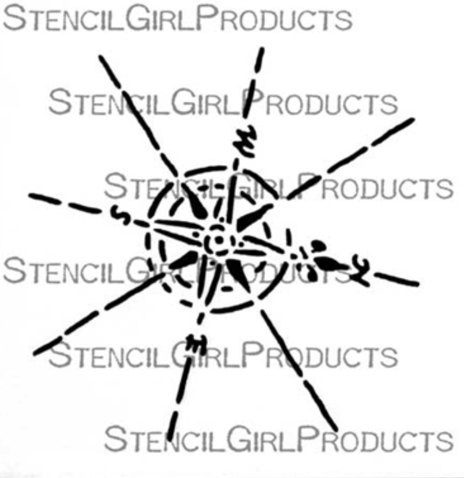 StencilGirl Compass Rose (M043) Upwards Art Studio
