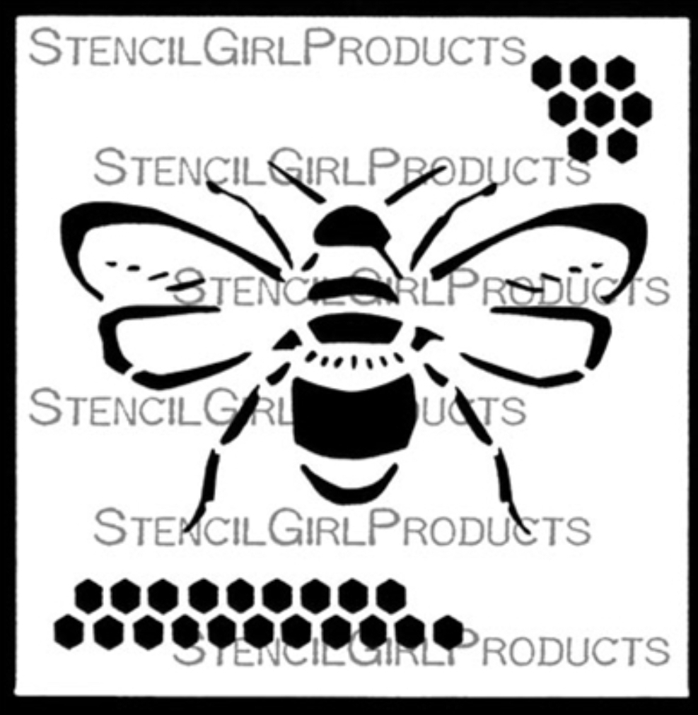 StencilGirl Vintage Bumblebee (M312) Upwards Art Studio