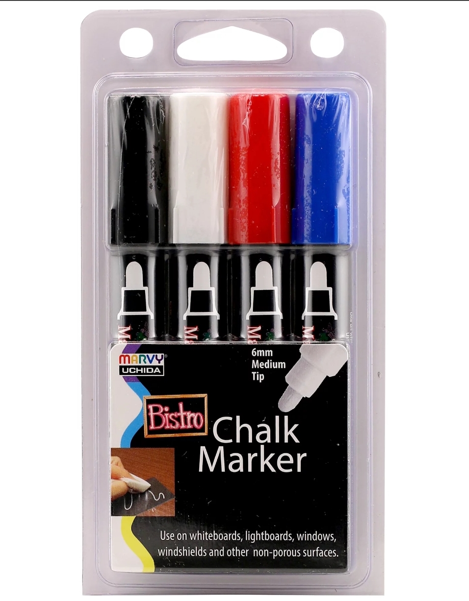 Bistro Chalk Marker Basic Broad (4 pc) Upwards Art Studio