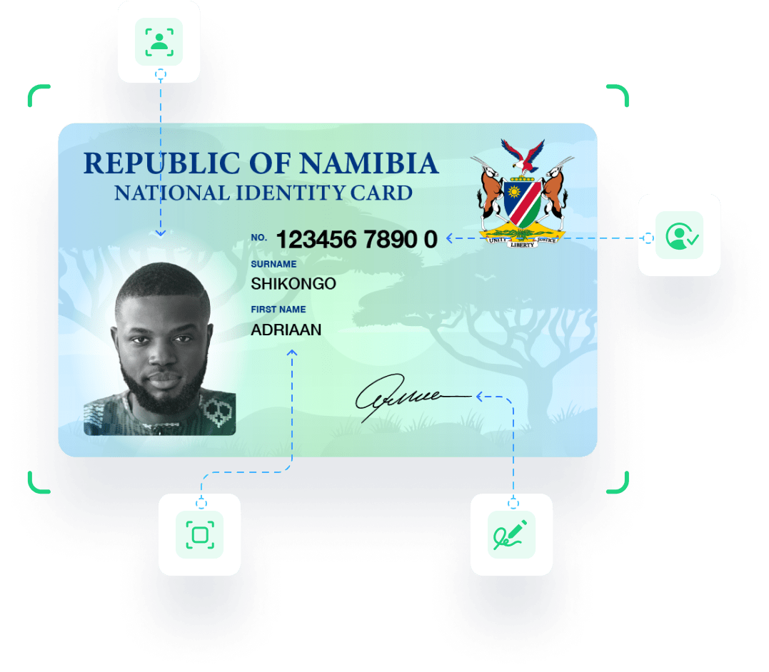 Namibia National ID Card Verification Services KYC, KYB, AML uqudo