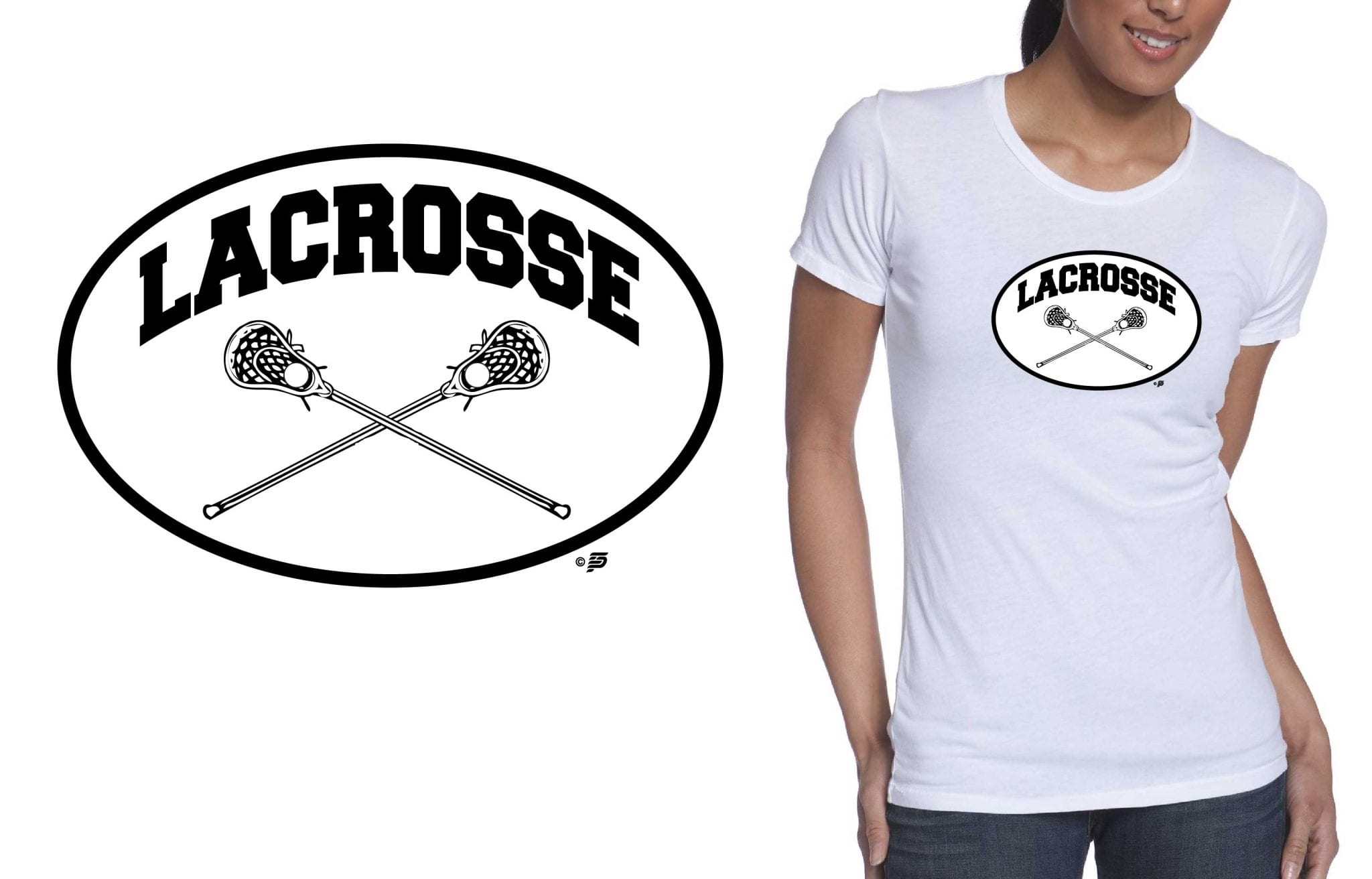 Simple black and white LACROSSE vector LOGO design UrArtStudio