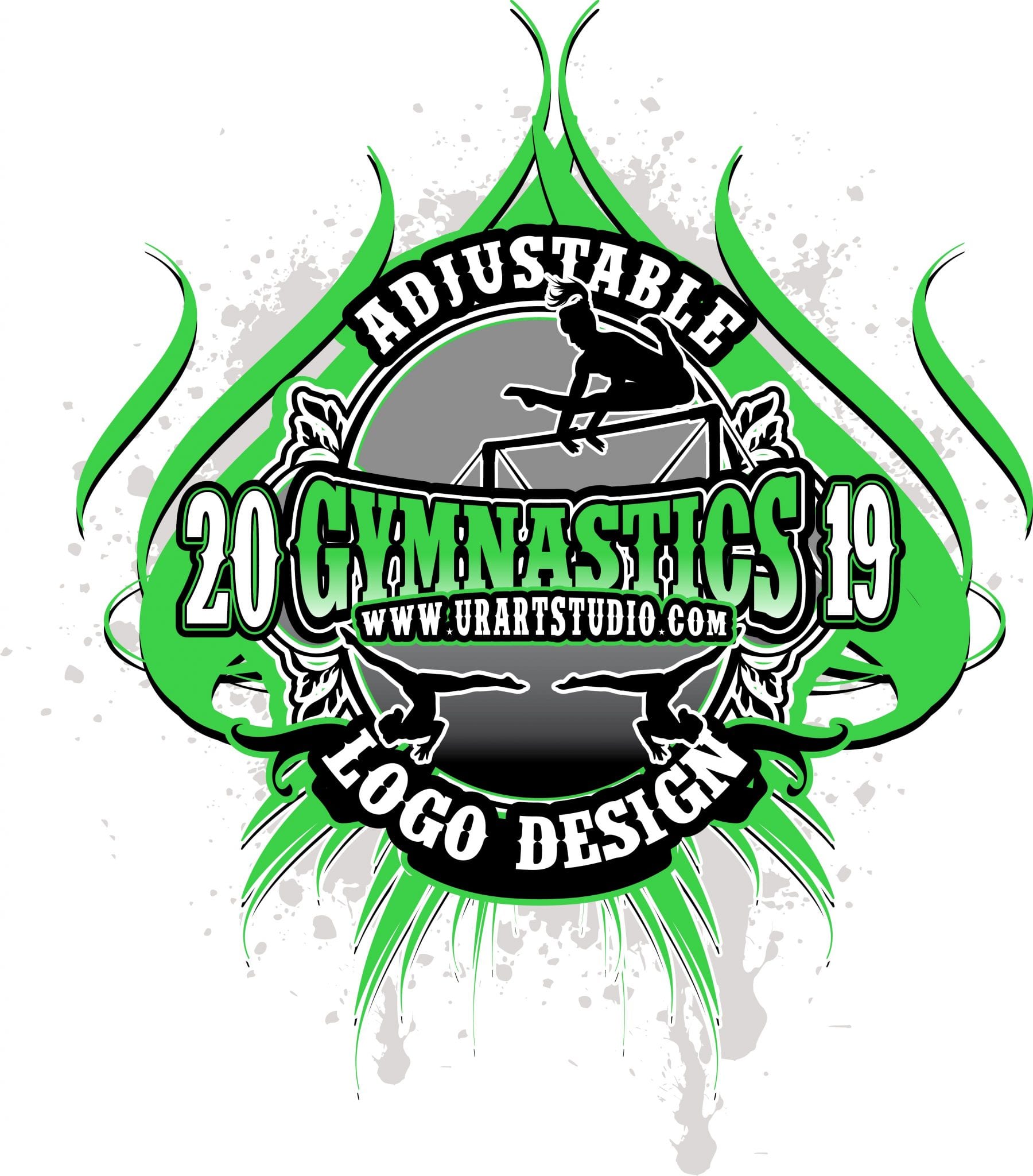 Gymnastics Logo Design - GYMNASTICS ADJUSTABLE LOGO DESIGN for PRINT AI, EPS, PDF ...
