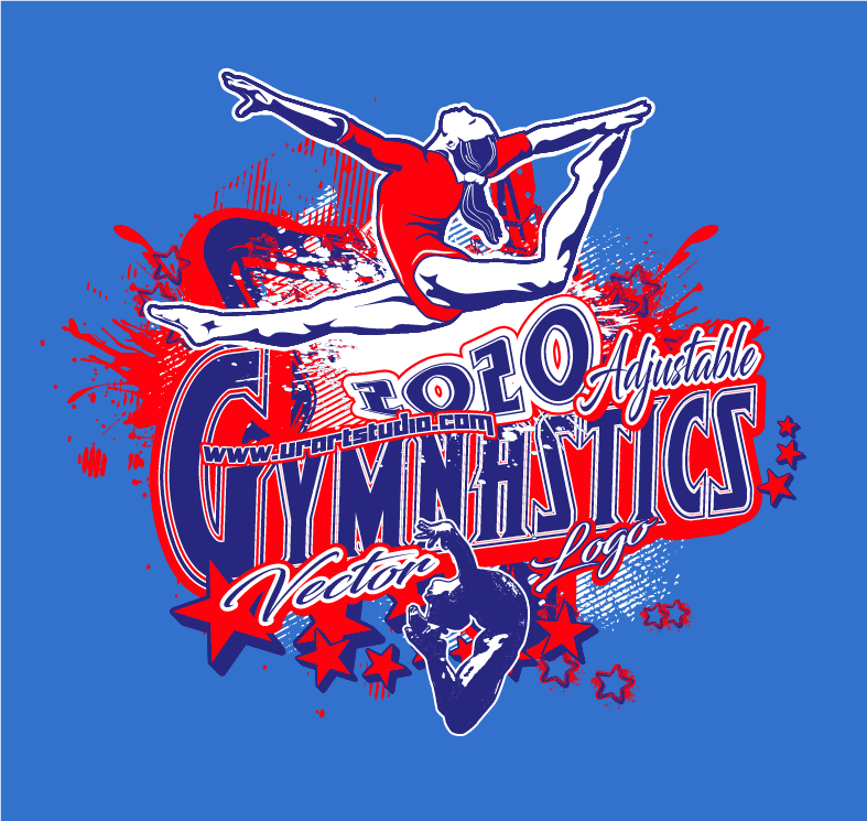 Gymnastics Logo Design : GYMNASTICS Adjustable Vector Logo Design with Live Font ...