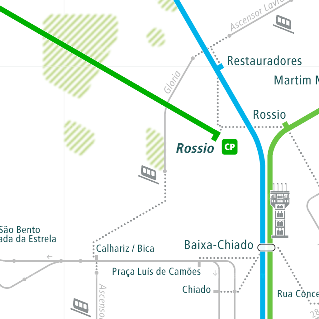 Lisbon Rail Map City train route map, your offline travel guide