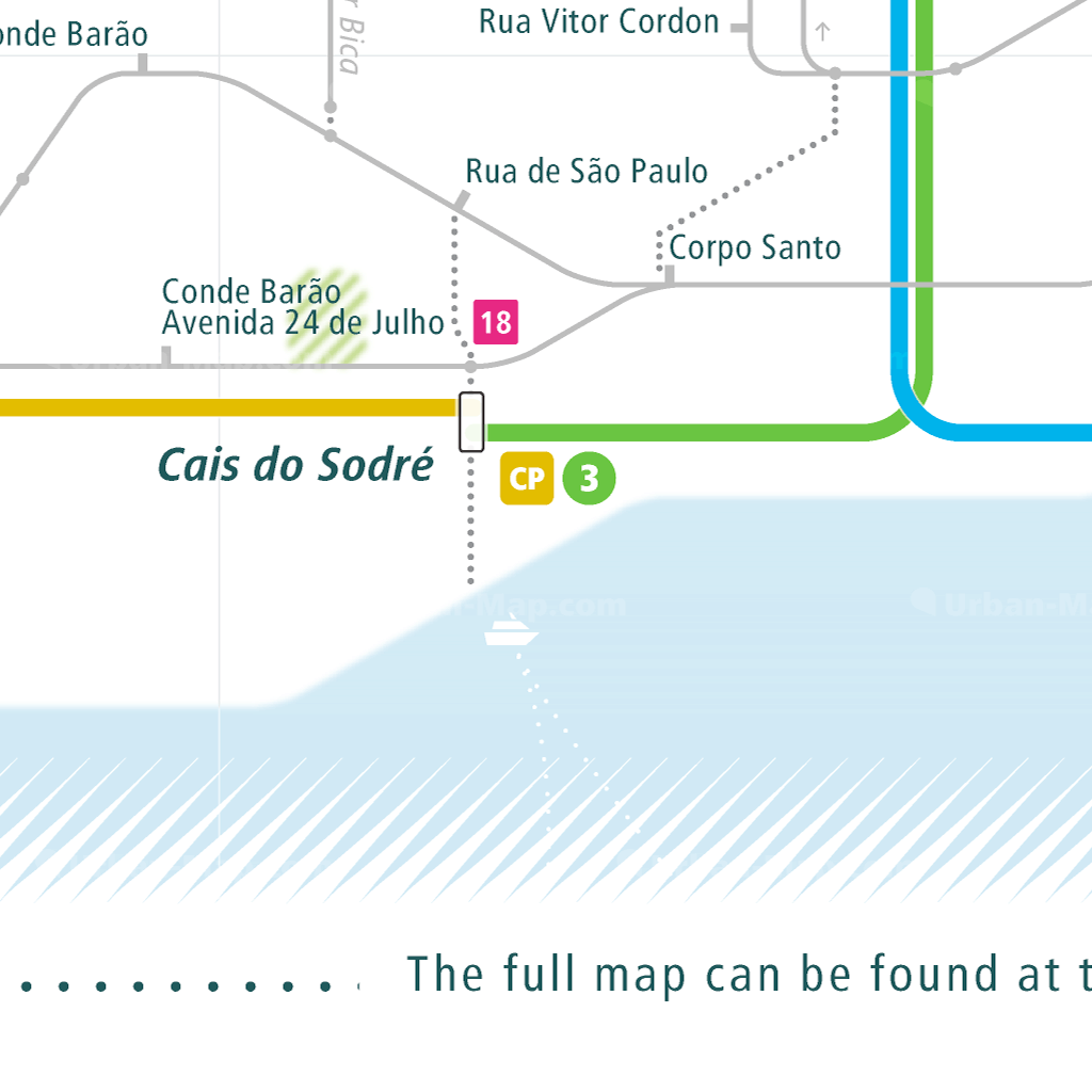 Lisbon Rail Map City train route map, your offline travel guide