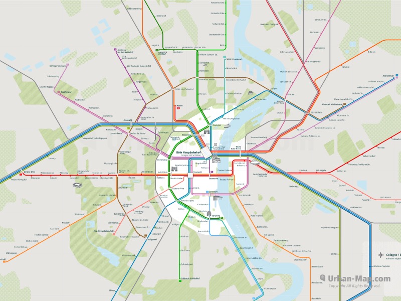 Cologne Rail Map City train route map, your offline travel guide
