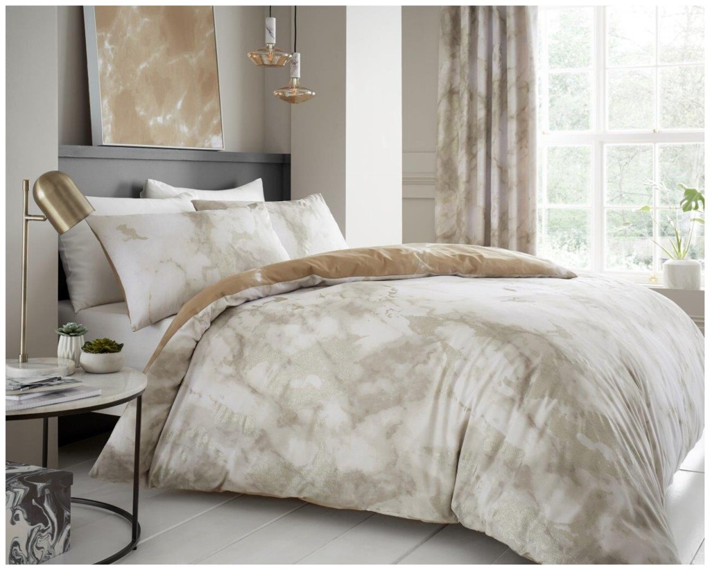Marble Print Duvet Cover Reversible Bedding Set Urban Bedding