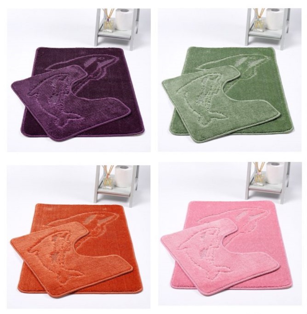 Dolphin Bath Mat Set 2 Piece Non Slip Urban Bedding