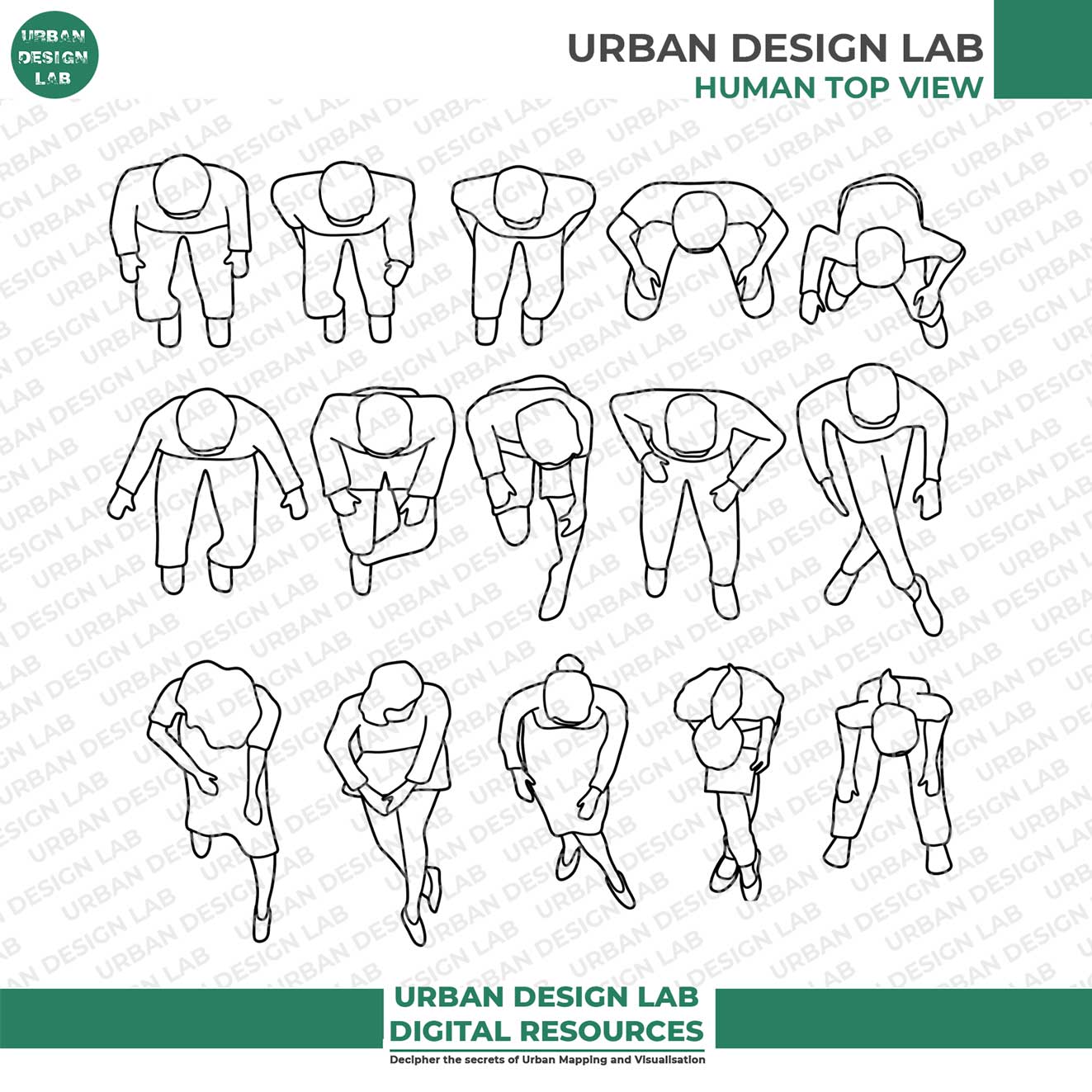 Human Figure Top View Cutouts Urban Design Lab