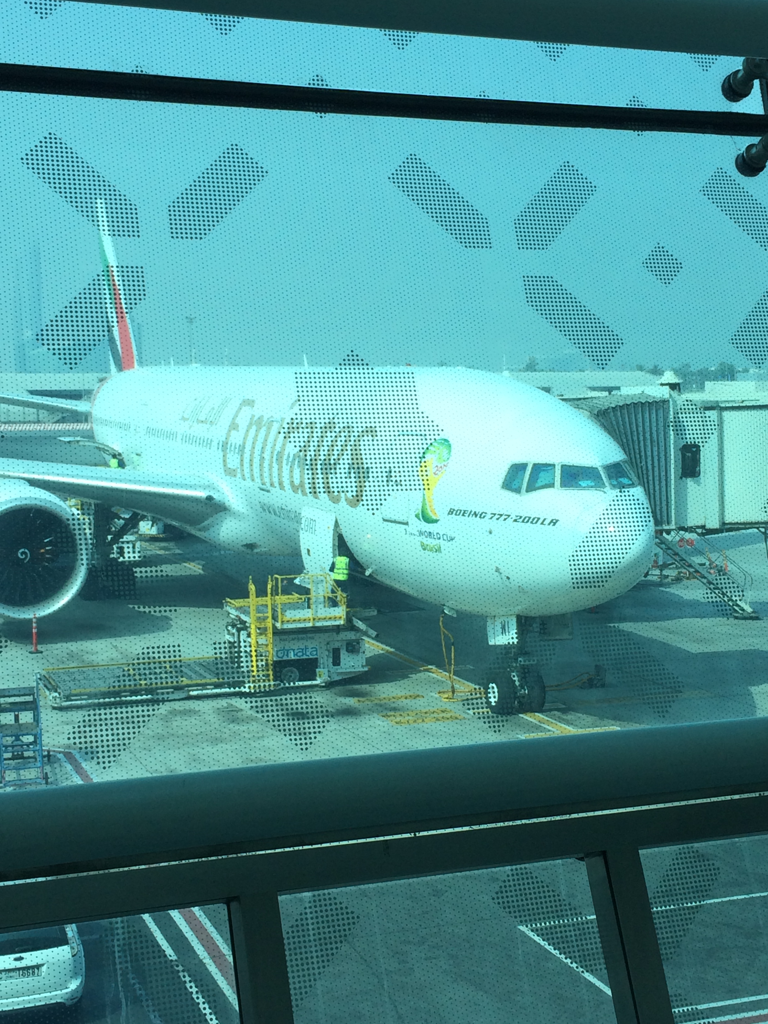 A Water Canon Salute for Emirates Flights to Chicago