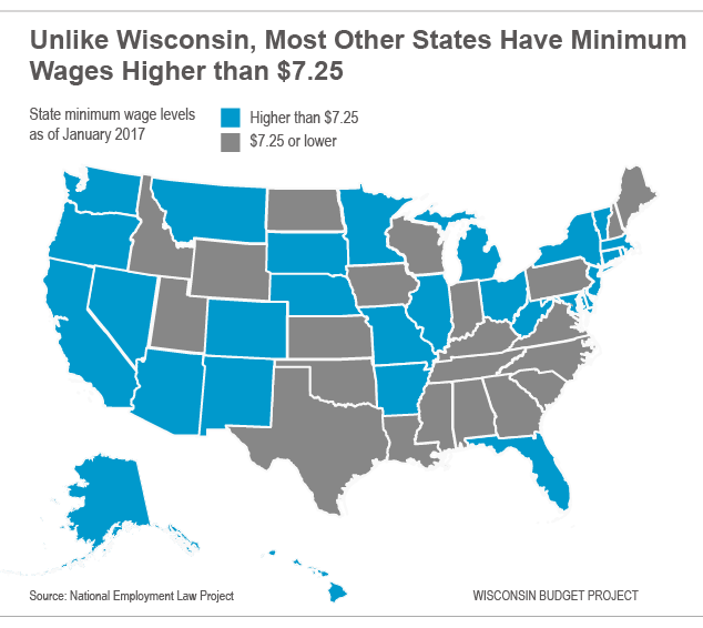 2017 Minimum Wage By State Map 25 Unique Minimum 2017