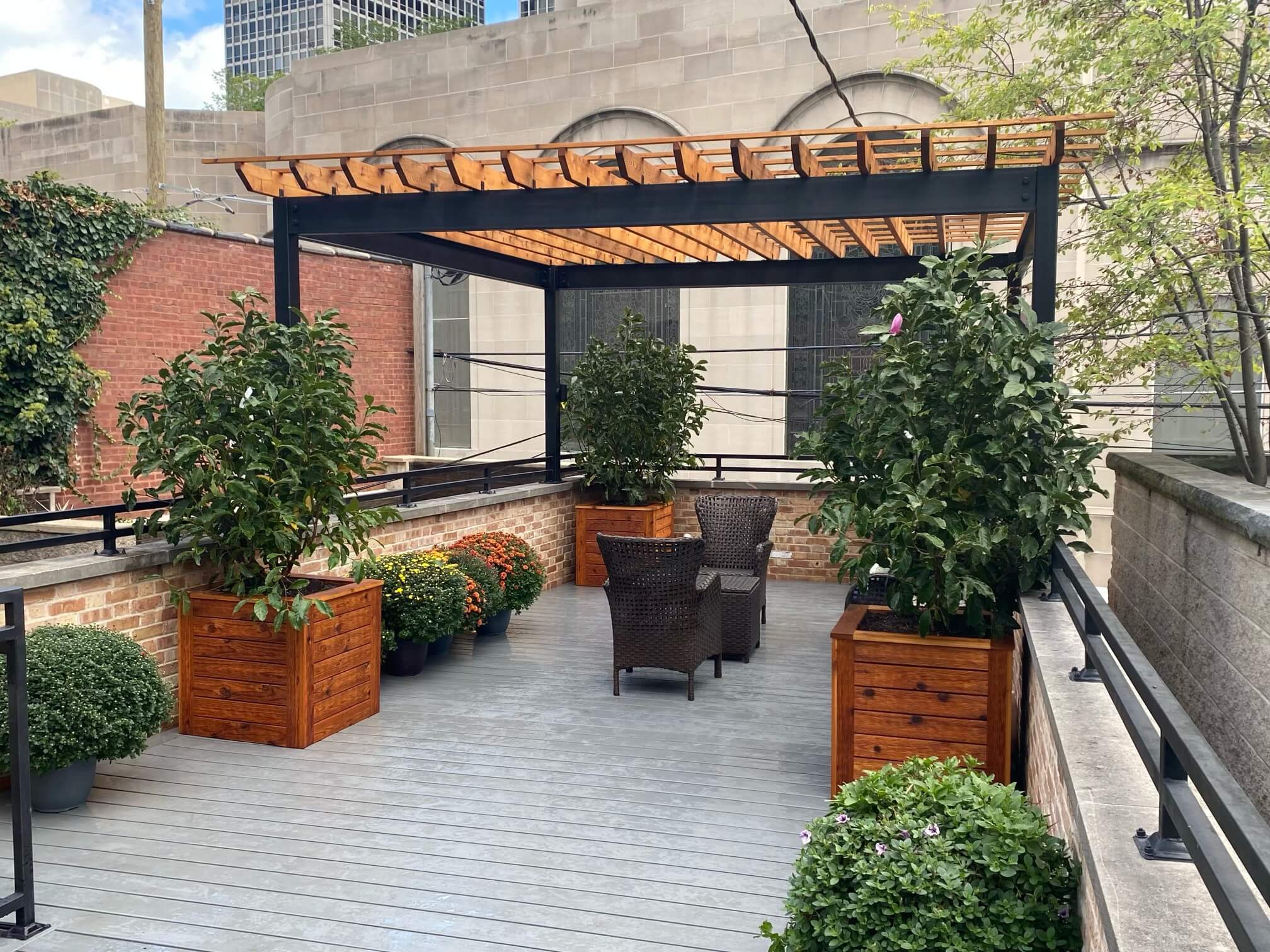 Garage Roof Deck Refresh Chicago Urban Rooftops Chicago Roof Decks