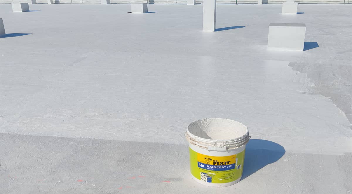 Dr. Fixit Raincoat 2 in 1 Fibre Reinforced Acrylic Waterproof Coating Uraban Solutions