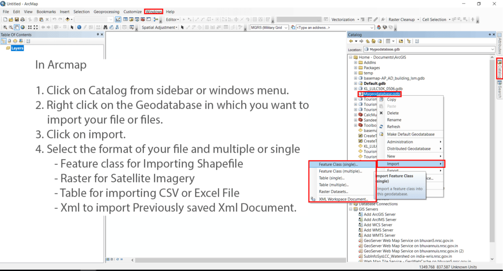 How To Create a Geodatabase in ArcGis and import files in it Urban Talks