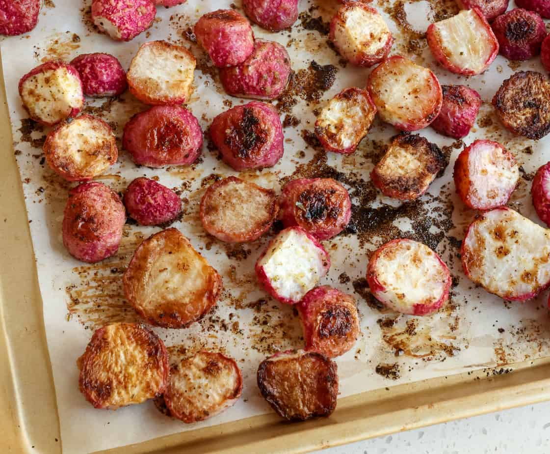 Garlic Roasted Radishes Urban Tilth