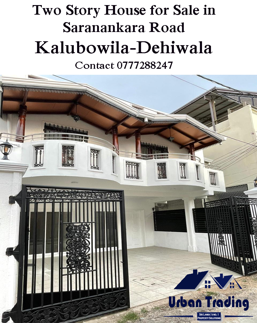 Two Story House for Sale in Saranankara Road KalubowilaDehiwala. Urban Trading