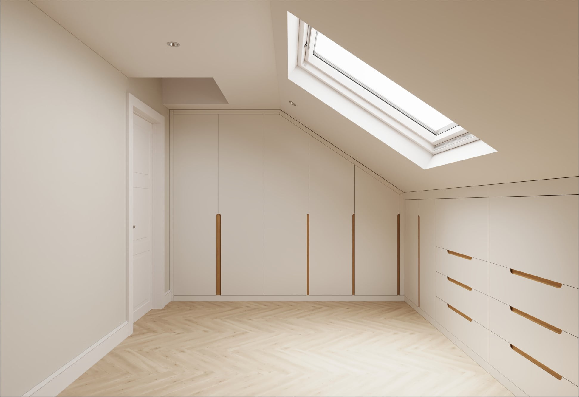 Sloping ceiling fitted wardrobe built in loft conversion wardrobes