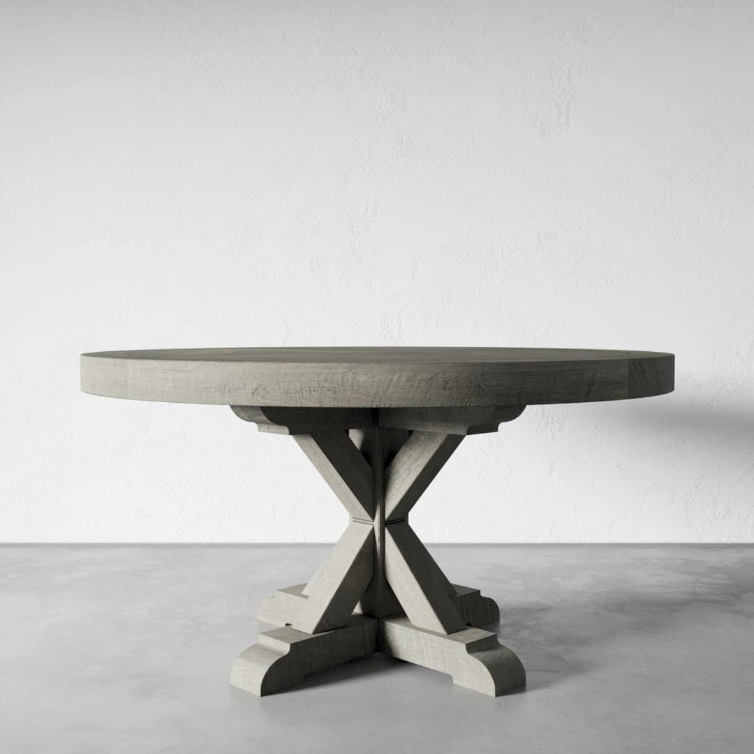 60" XBase Round Table (Rustic Grey) Urban Woodcraft