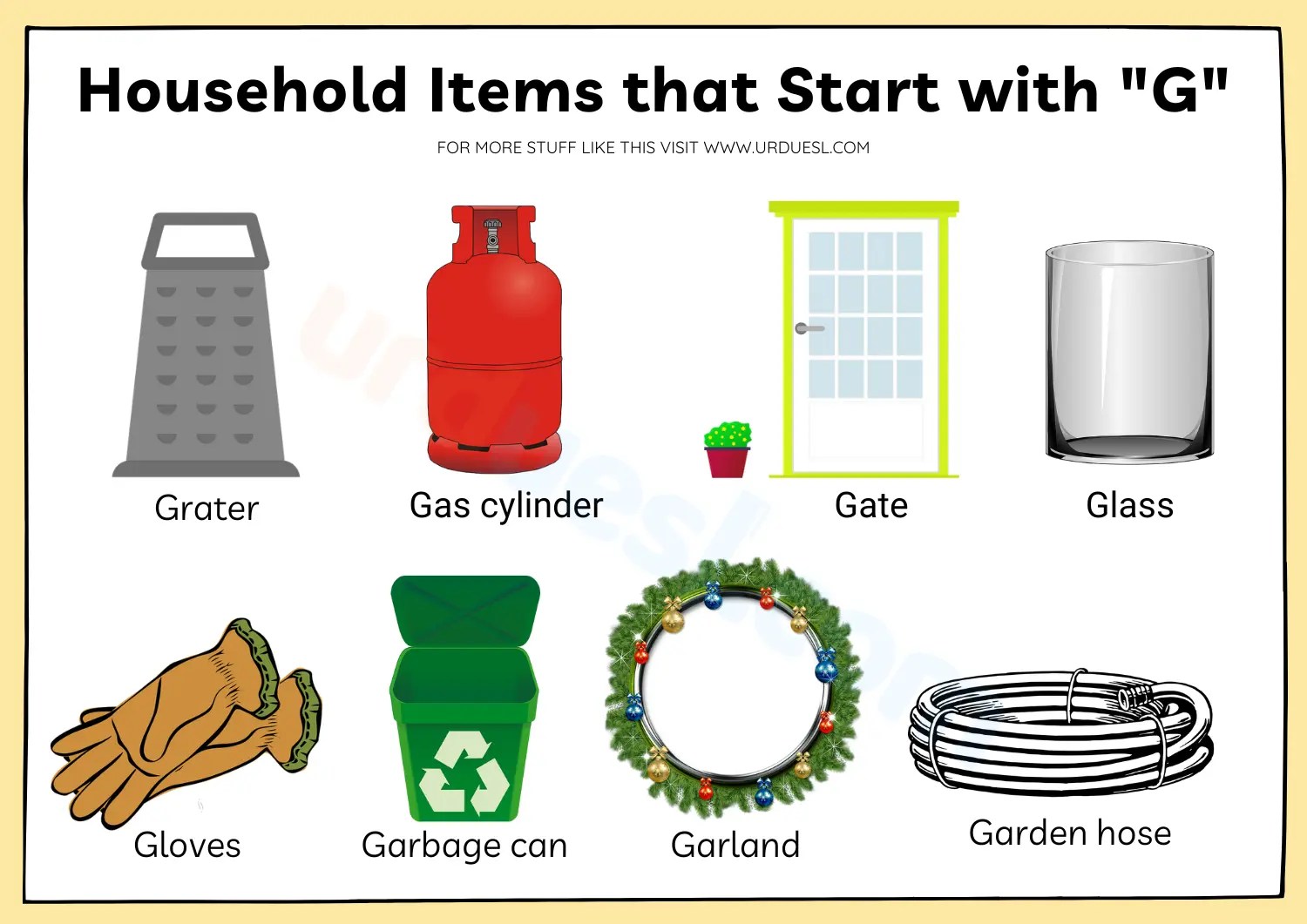 Household Items A to Z UESL